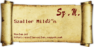 Szaller Milán névjegykártya